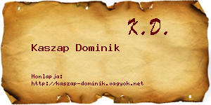 Kaszap Dominik névjegykártya