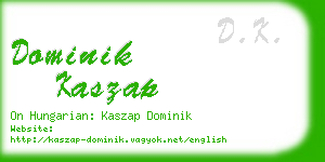 dominik kaszap business card